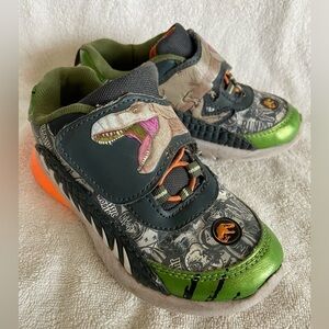 Jurassic World Kids Boys Shoes Dinosaur Multicolor T-Rex Bones Raptor Sz 11